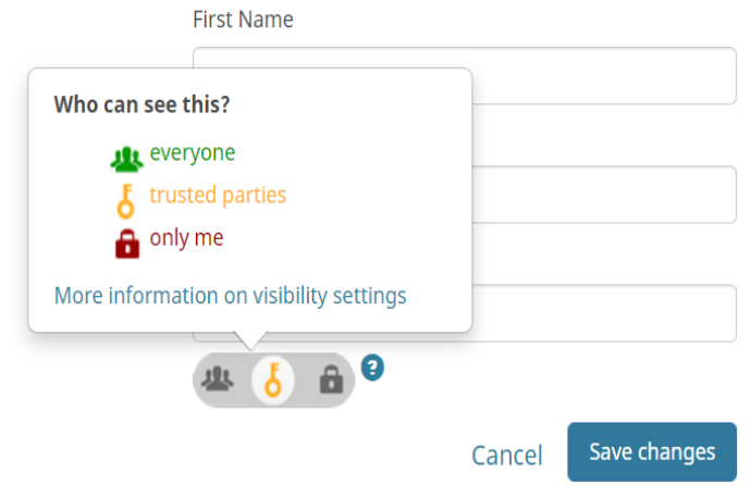 visibilities setting for ORCID