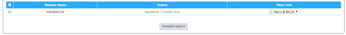 transfer status