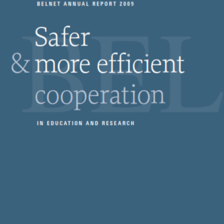 Cover of 2009 annual report on blue color background.