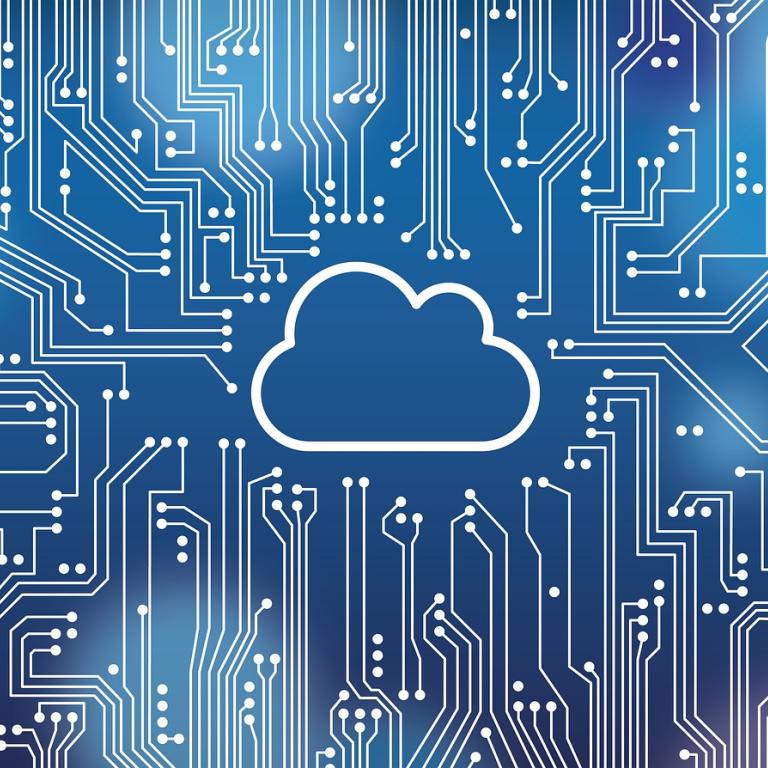 Beeld van een wolk in een IT-omgeving 